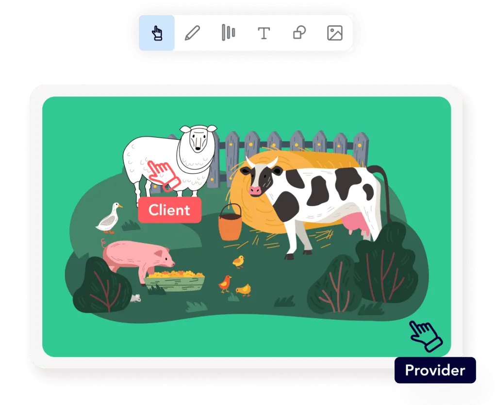 Illustration depicting client-provider interaction in educational settings
