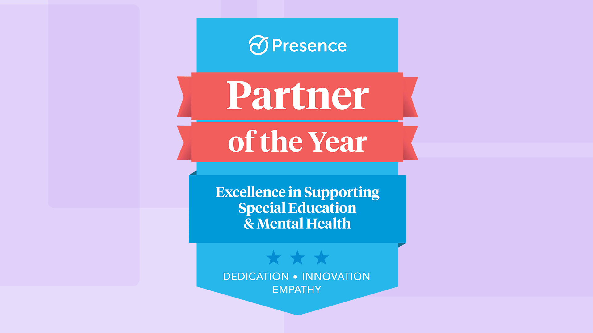 Presence Partner of the Year award badge for excellence in special education