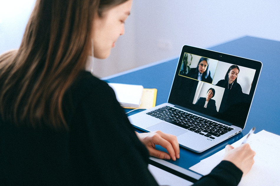 Teletherapist engaging in online therapy session