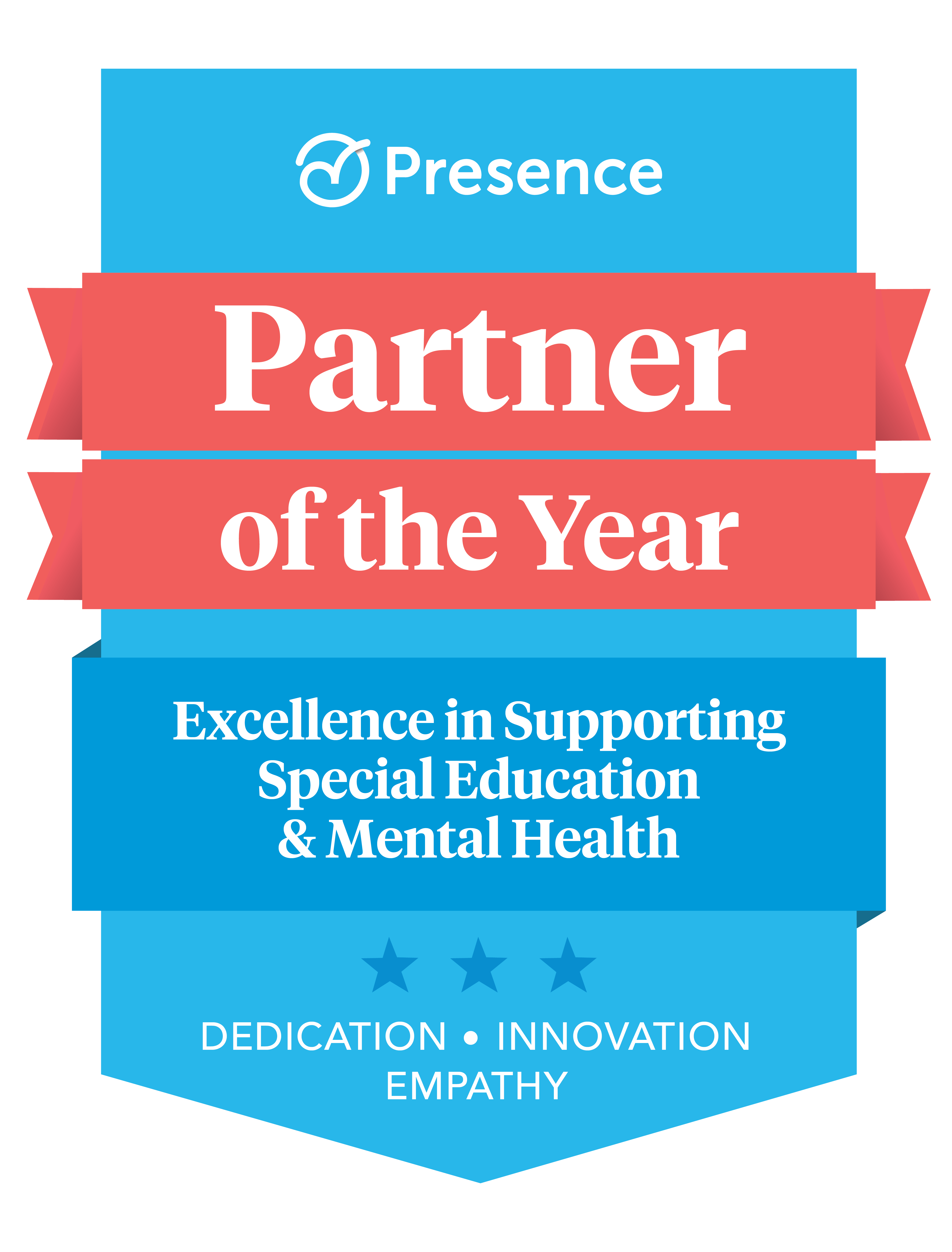Presence Partner of the Year award badge for excellence in special education