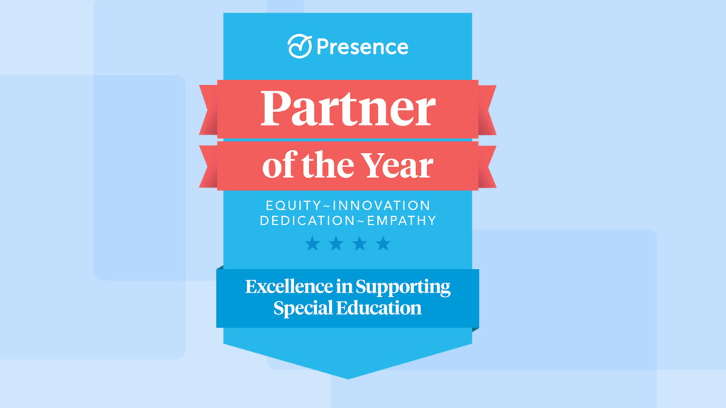 Partner of the year award for excellence in special education