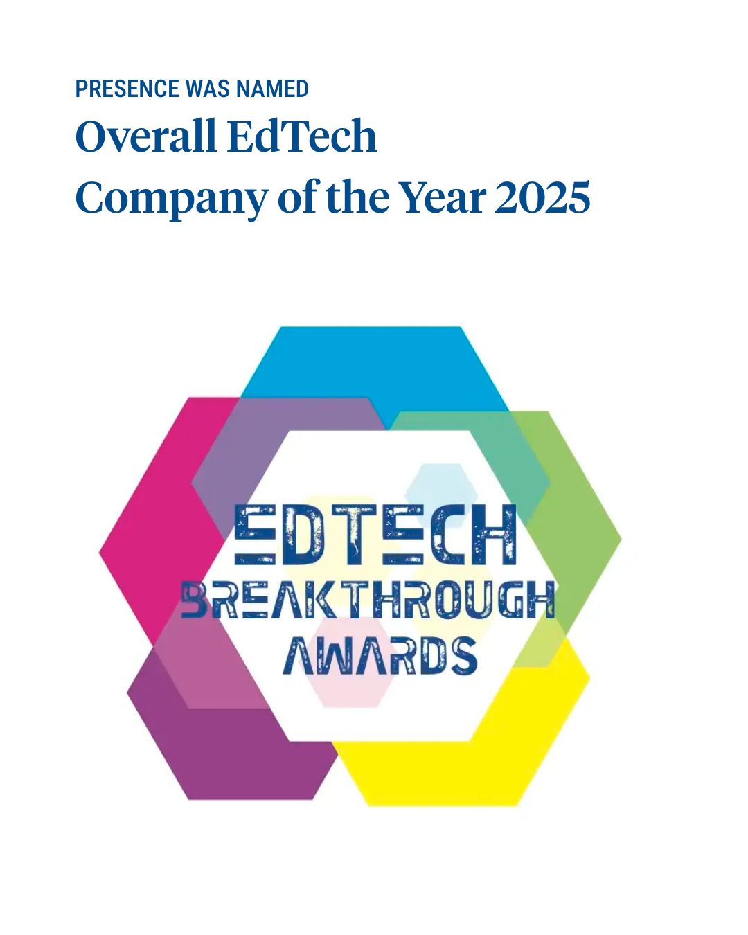 Presence edtech breakthrough awards logo