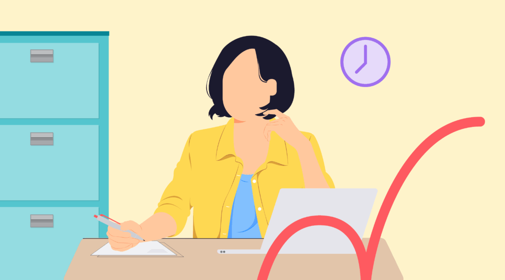 School administrator reviewing student teletherapy services plan with online clinician