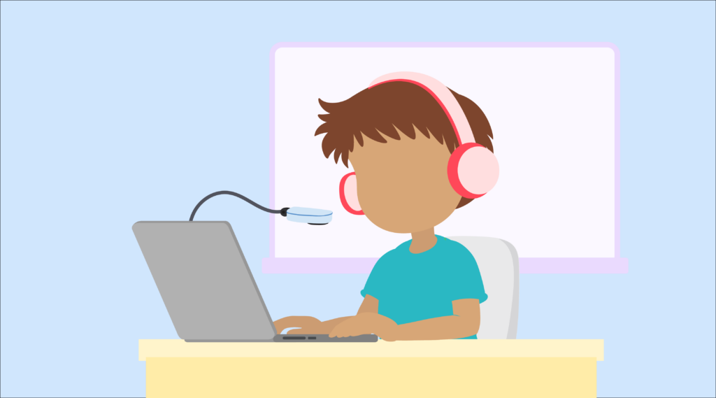 Student participating in a remote psychoeducational assessment with a school psychologist